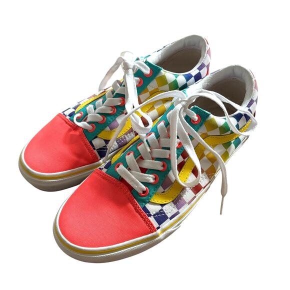 CUSTOM RARE Vans Multicolor Check w/ Flame Sole- One of One - Women's 9 Y2K - Picture 2 of 8